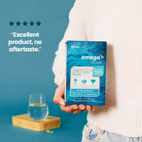 Omega Active is easy to swallow, in a world first enteric shell that dissolves in the intestine and not the stomach, so has no fishy aftertaste