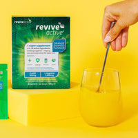 There's 26 premium active ingredients including Coq10 and L-Arginine in every sachet of Revive Active