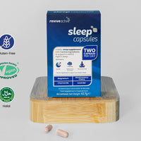 Sleep capsules from Revive Active for a restful night's sleep, Vegan, Gluten-free and Halal certified