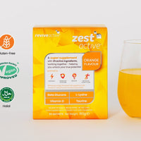 Zest Active from Revive Active is a powdered super supplement containing 25 active ingredients