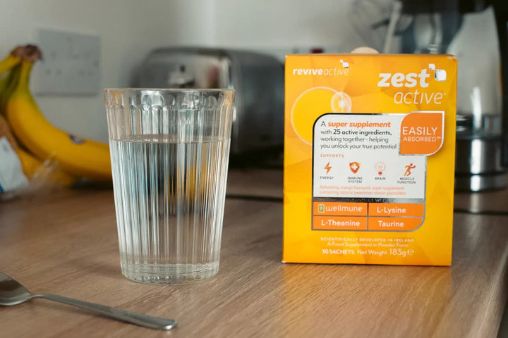Zest Active - Energy Boost - Boost Energy - Super Supplement - Vegan - Vegetarian - Gluten Free - Coeliac – Diabetes - Free from fillers – IMMUNE SYSTEM – Wellmune – Vitamin D – vitamin C – Vitamin B12 – Active Ingredients  – Informed Sports Approved