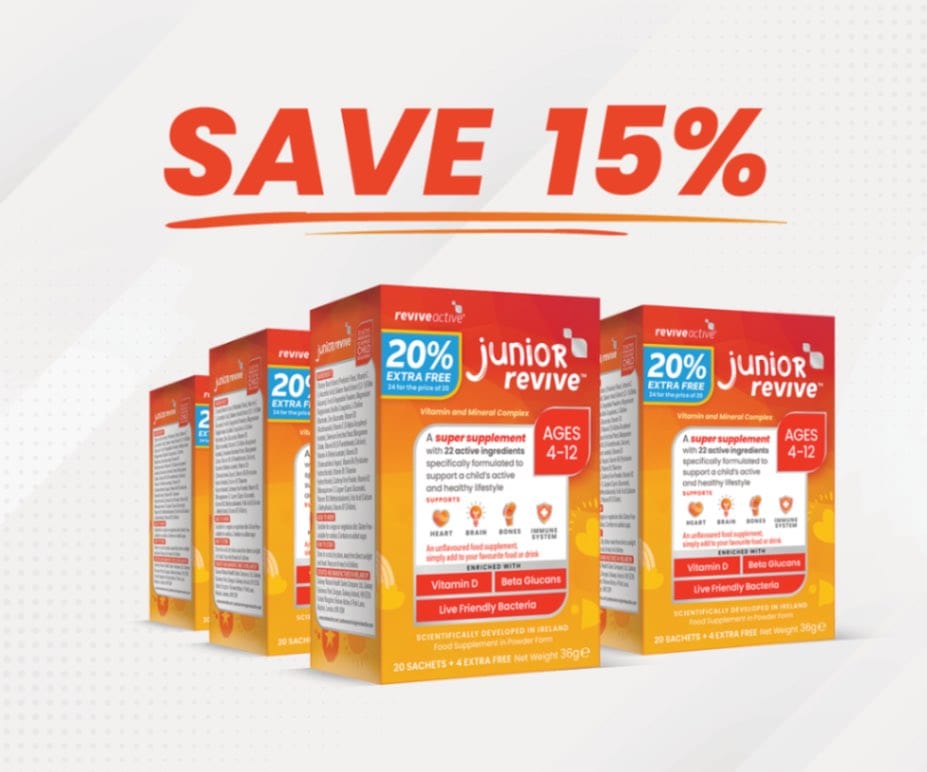 Revive Active Vitamins & Supplements 6 BOXES (144 SACHETS) Junior Revive 20% Extra Free