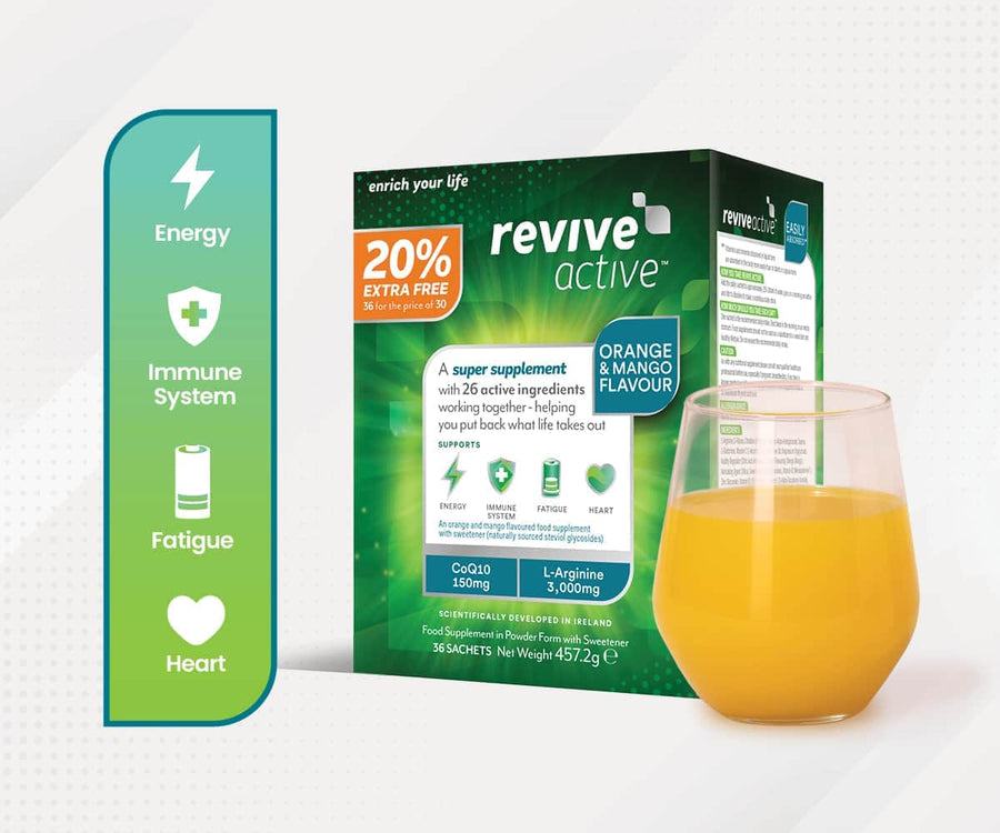 Revive Active UK 1 BOX (36 SACHETS) Revive Active Orange & Mango Flavour 20%  Extra Free