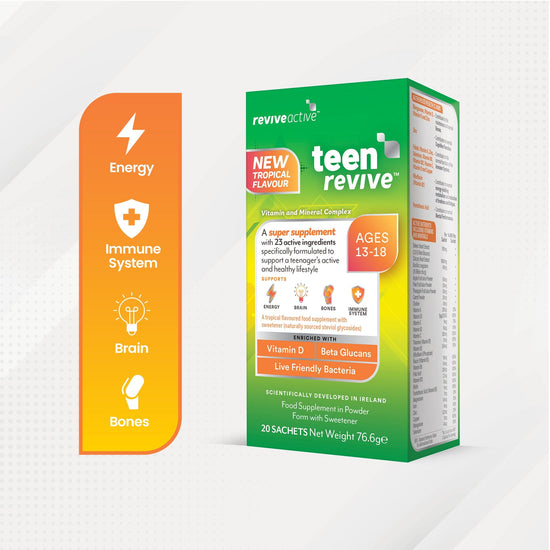 Revive Active Vitamins & Supplements 1 BOX (24 Sachets) Teen Revive Tropical Flavour +20% Extra Free