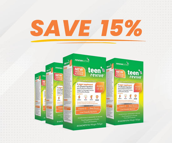 Revive Active Vitamins & Supplements 6 BOXES (120 Sachets) Teen Revive Tropical Flavour