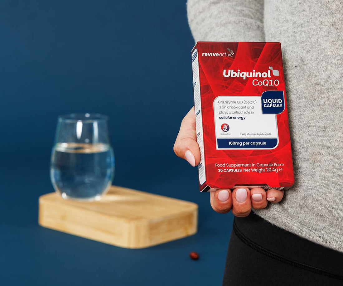 Take 1 capsule of Revive Active's Ubiquinol CoQ10 daily to support your energy from a cellular level 